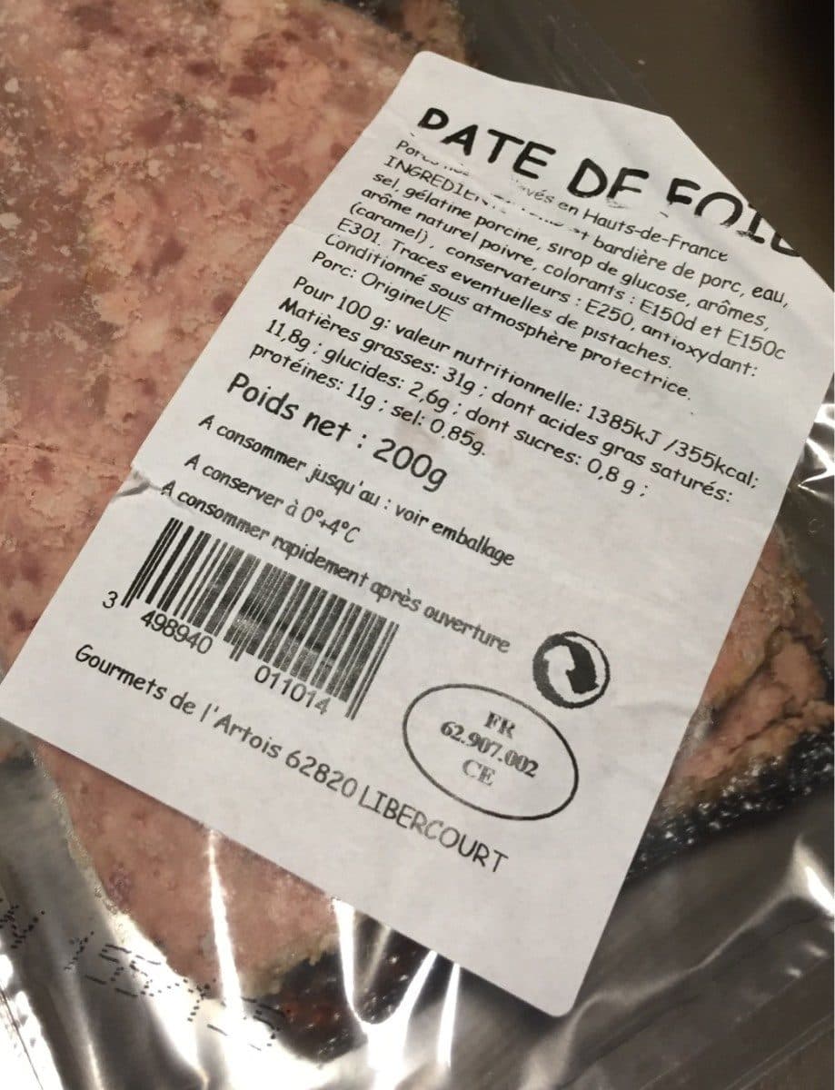Gourmets de l'Artois Pate de foie de porc packshot