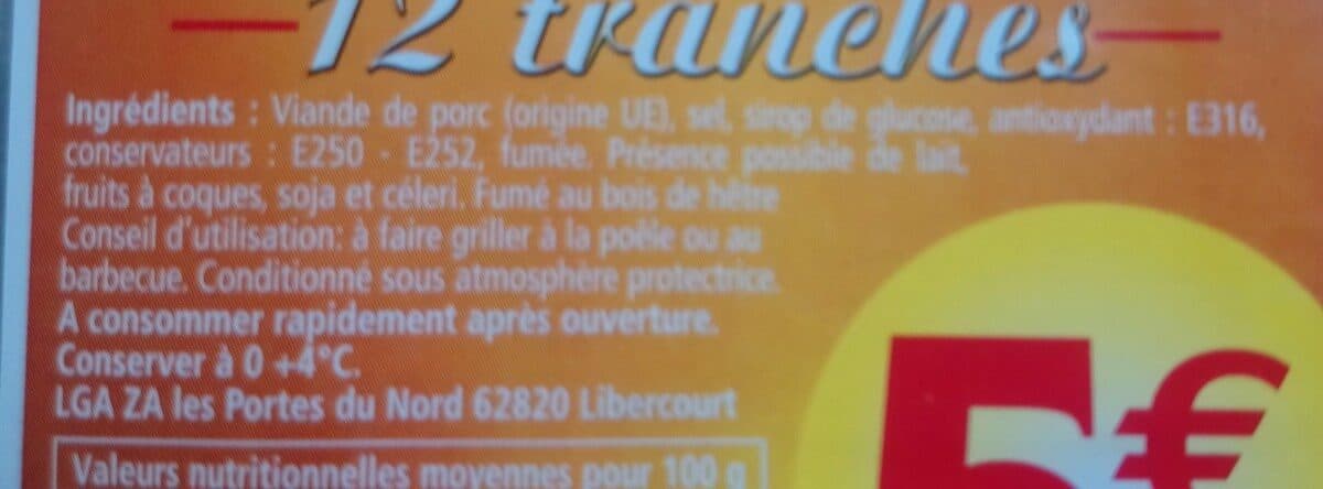 Gourmets de l'Artois Poitrine fumée à griller packshot