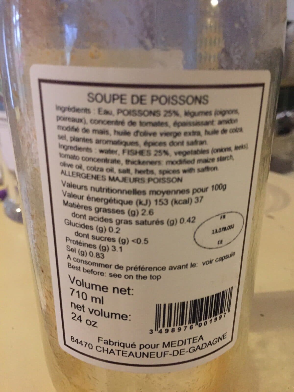 Open Food Facts Soupe de poisson packshot