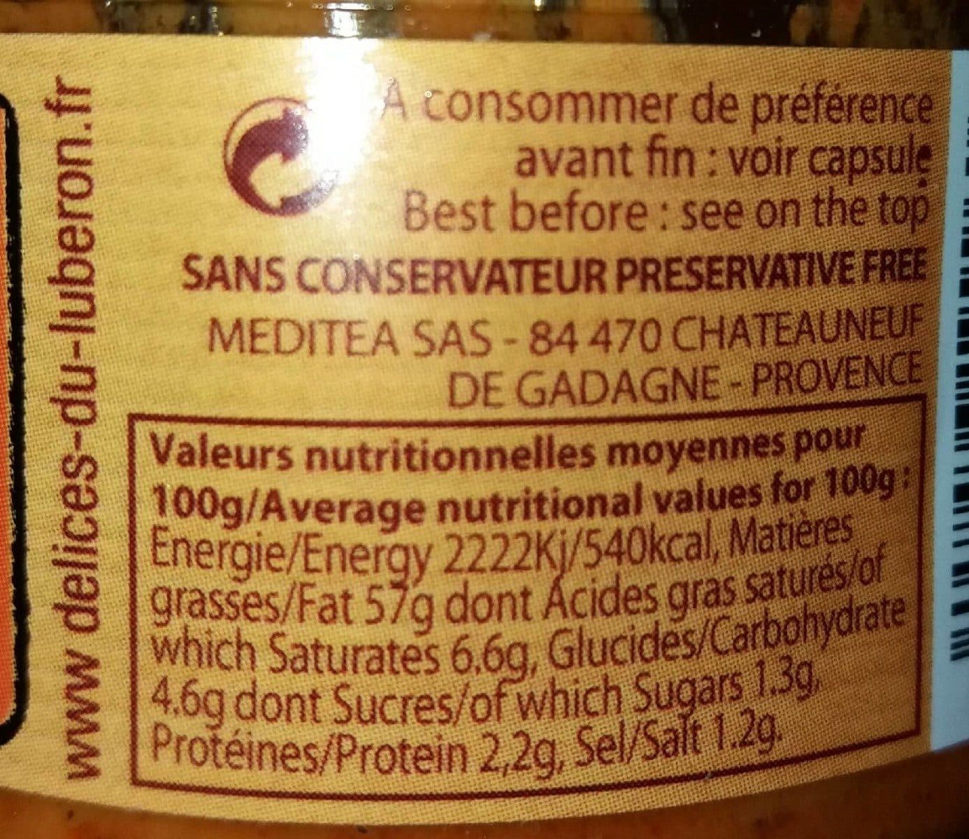 Open Food Facts Délice De Luberon, Rouille, Esp, 90g packshot