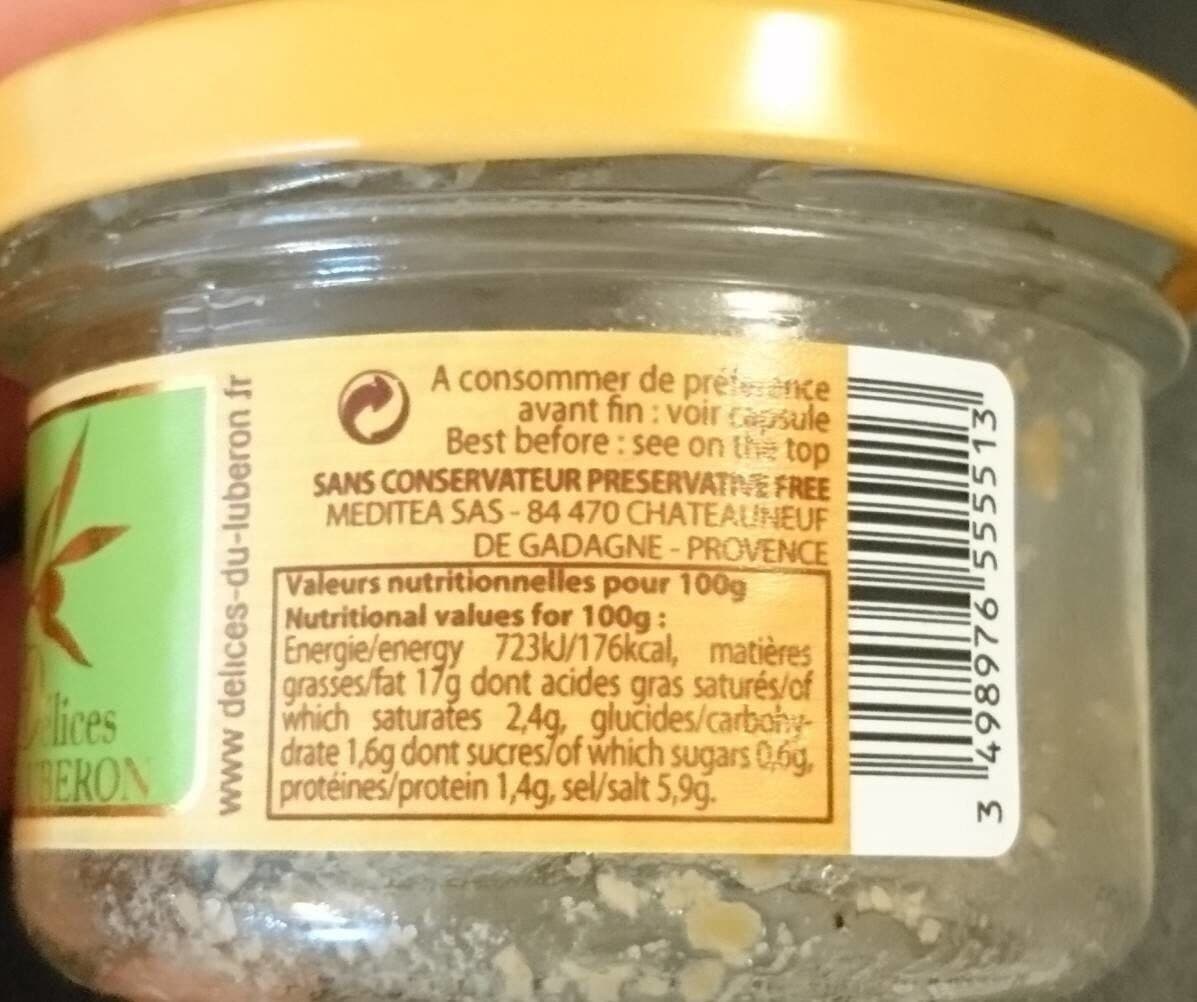 Open Food Facts Spécialité à base de tapenade aux olives vertes et basilic packshot