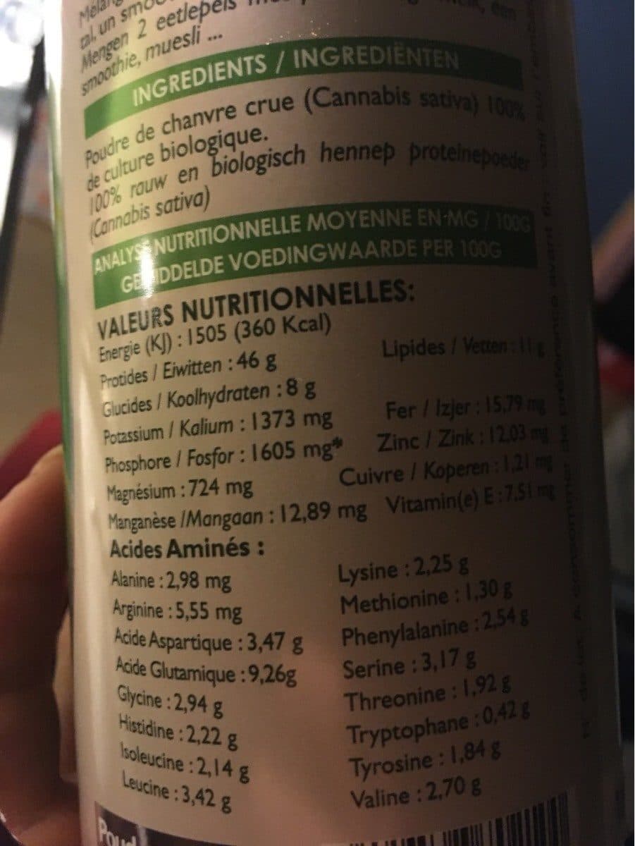 Open Food Facts Proteine vegetal chanvre cru packshot