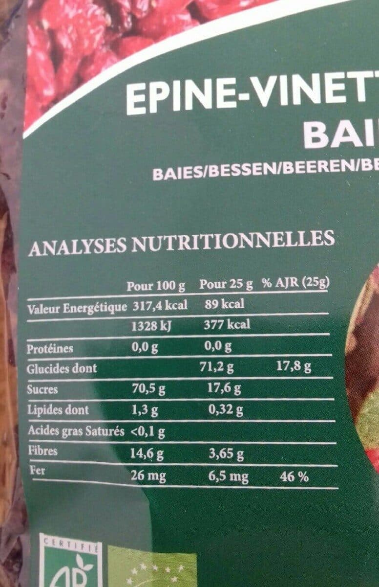 Open Food Facts Épine-vinette / berberis baies bio packshot