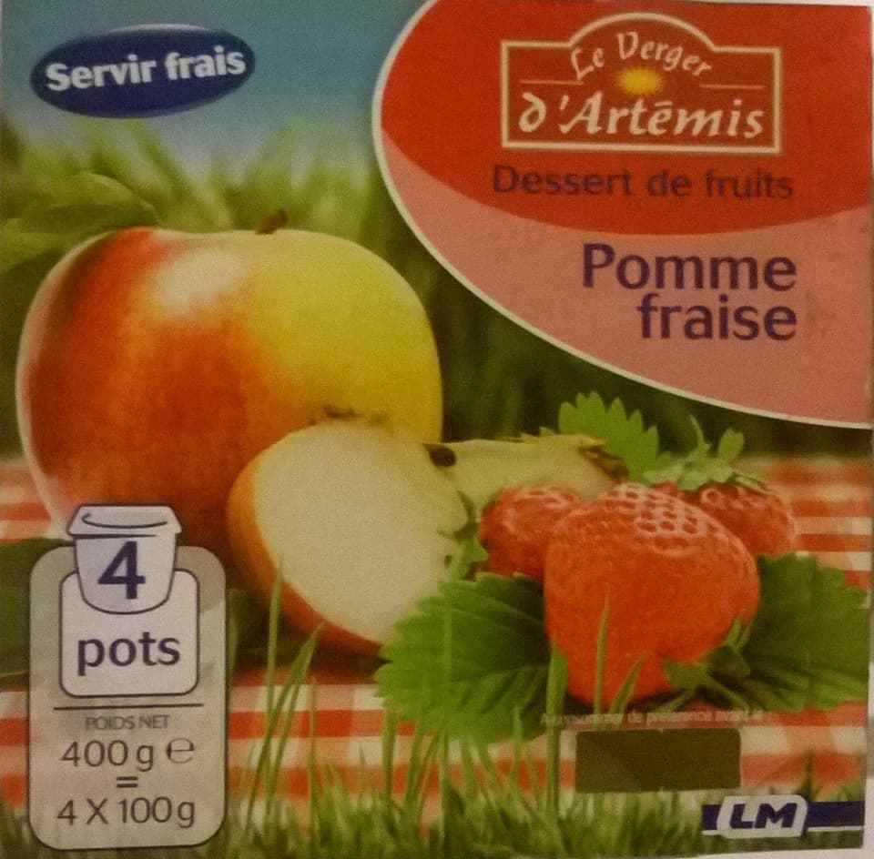 Le verger d'Artémis Dessert de fruits pomme fraise packshot