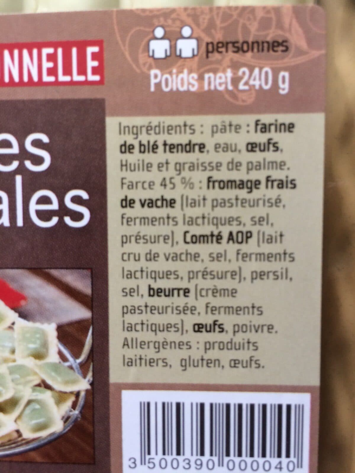 Open Food Facts Ravioles artisanales packshot