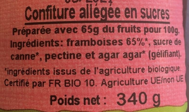 Reine de Cornouaille Confiture de framboise bio REINE DE CORNOUAILLE packshot