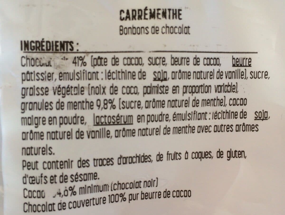 Reaute chocolat Carrémenthe packshot