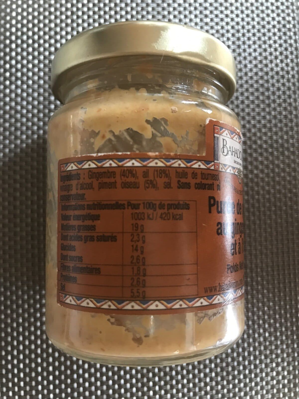 Bahadourian Purée de piment au gingembre et à l'ail packshot
