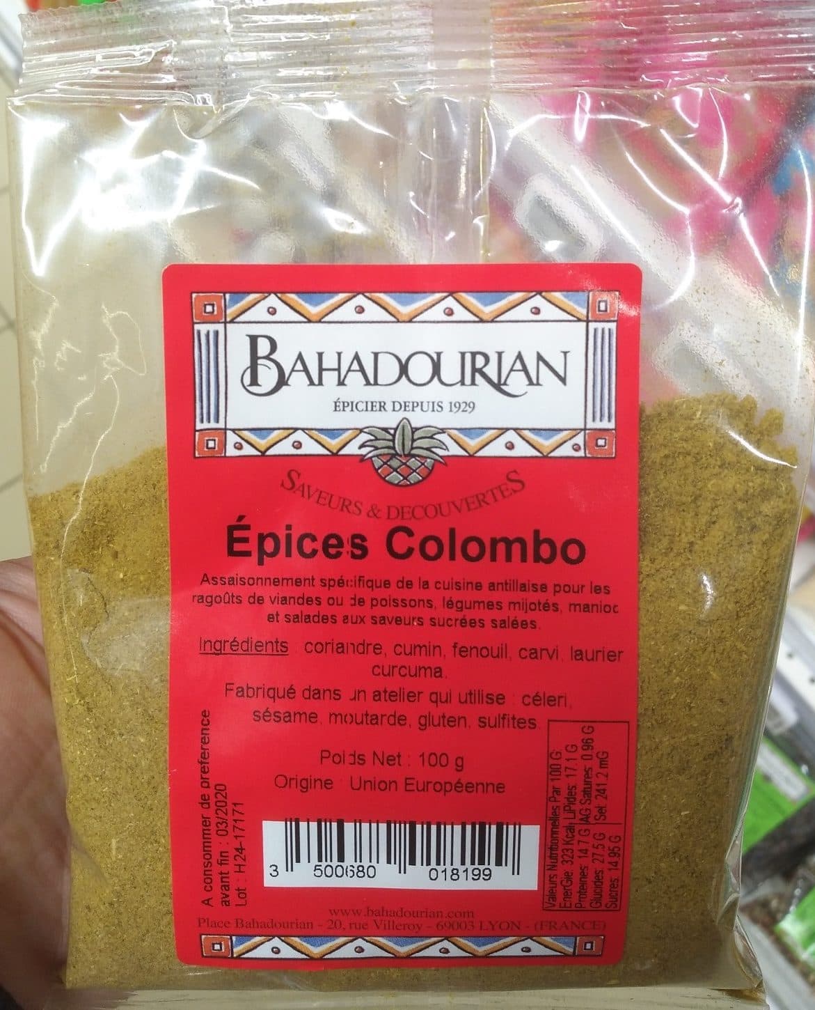 Bahadourian Épices Colombo packshot