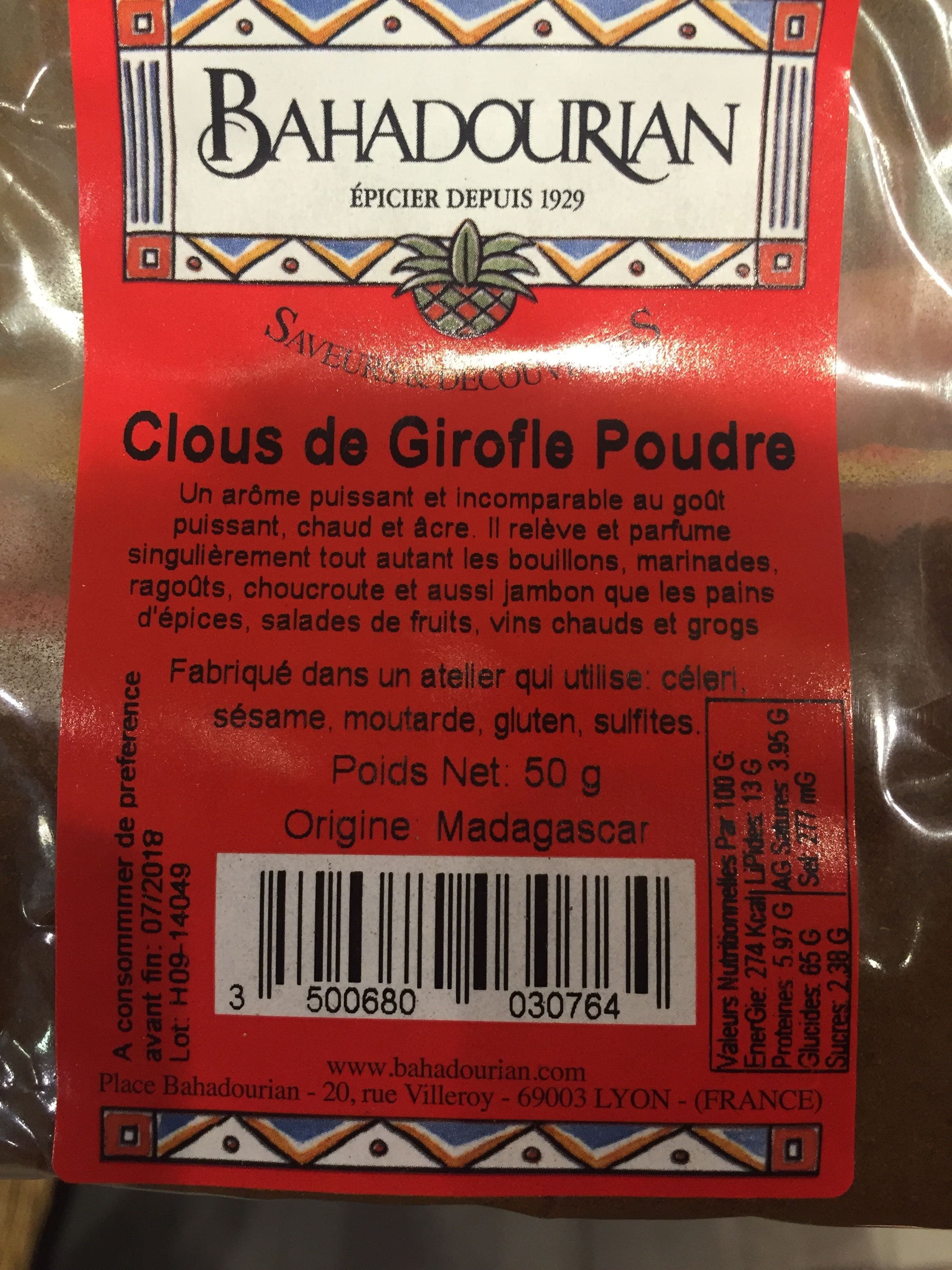 Bahadourian Clou de girofle poudre packshot