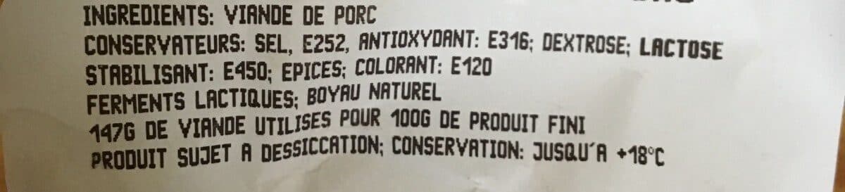 Open Food Facts Saucisson sec pur porc packshot