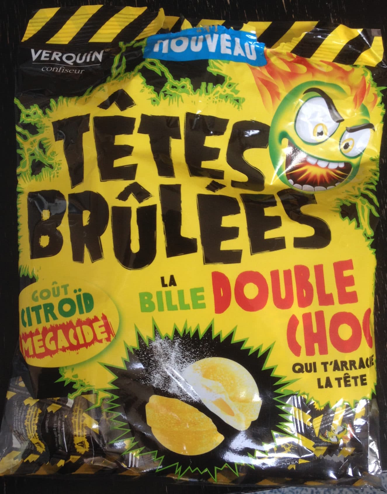 Verquin Têtes brulées la bille double choc goût Citroïd Megacide packshot