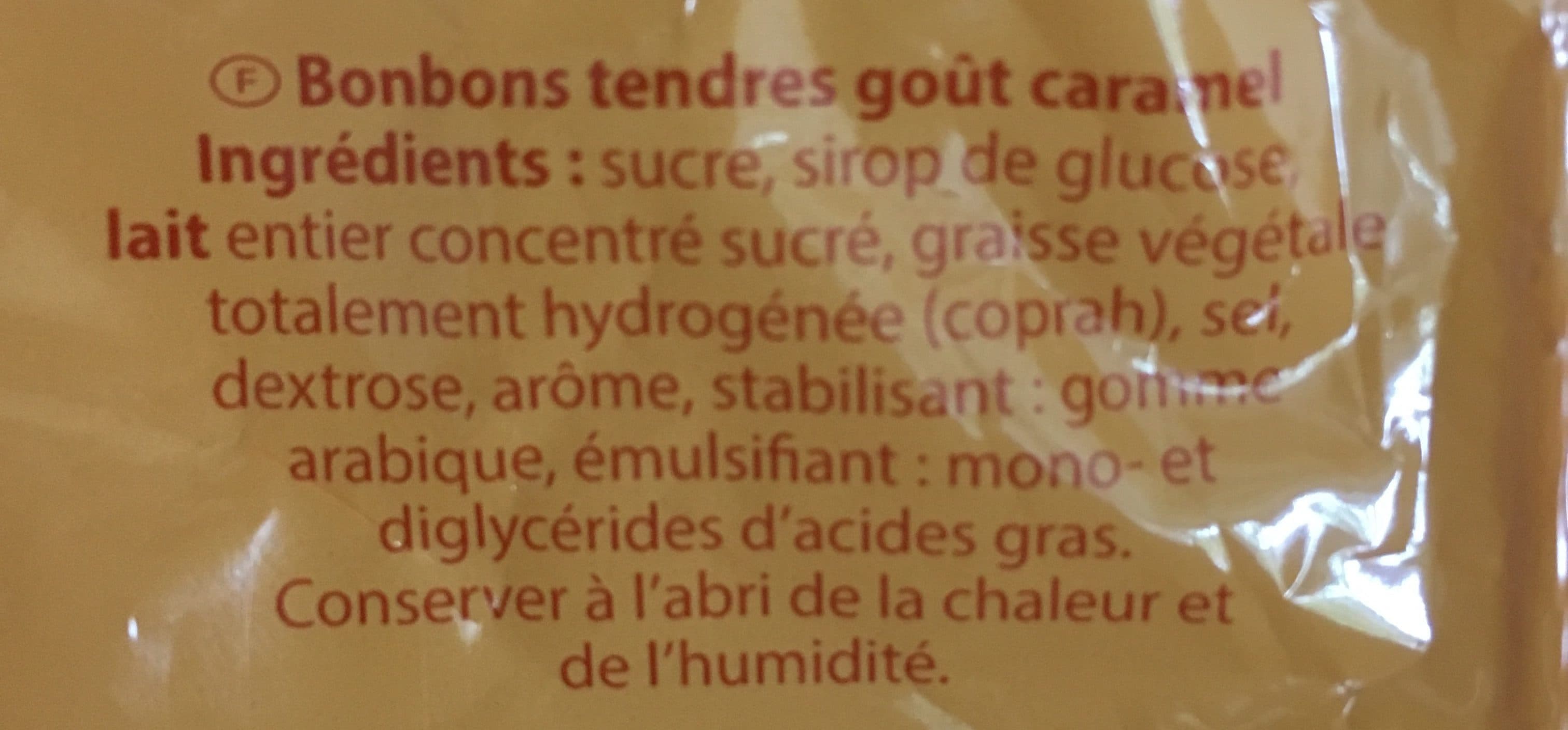 Verquin Confiseur Tendres bonbons goût caramel packshot