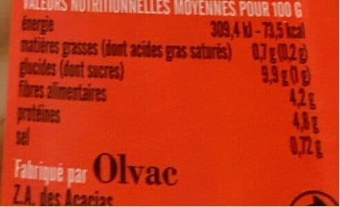 Olvac Mogette de Vendée cuisinée à la tomate packshot