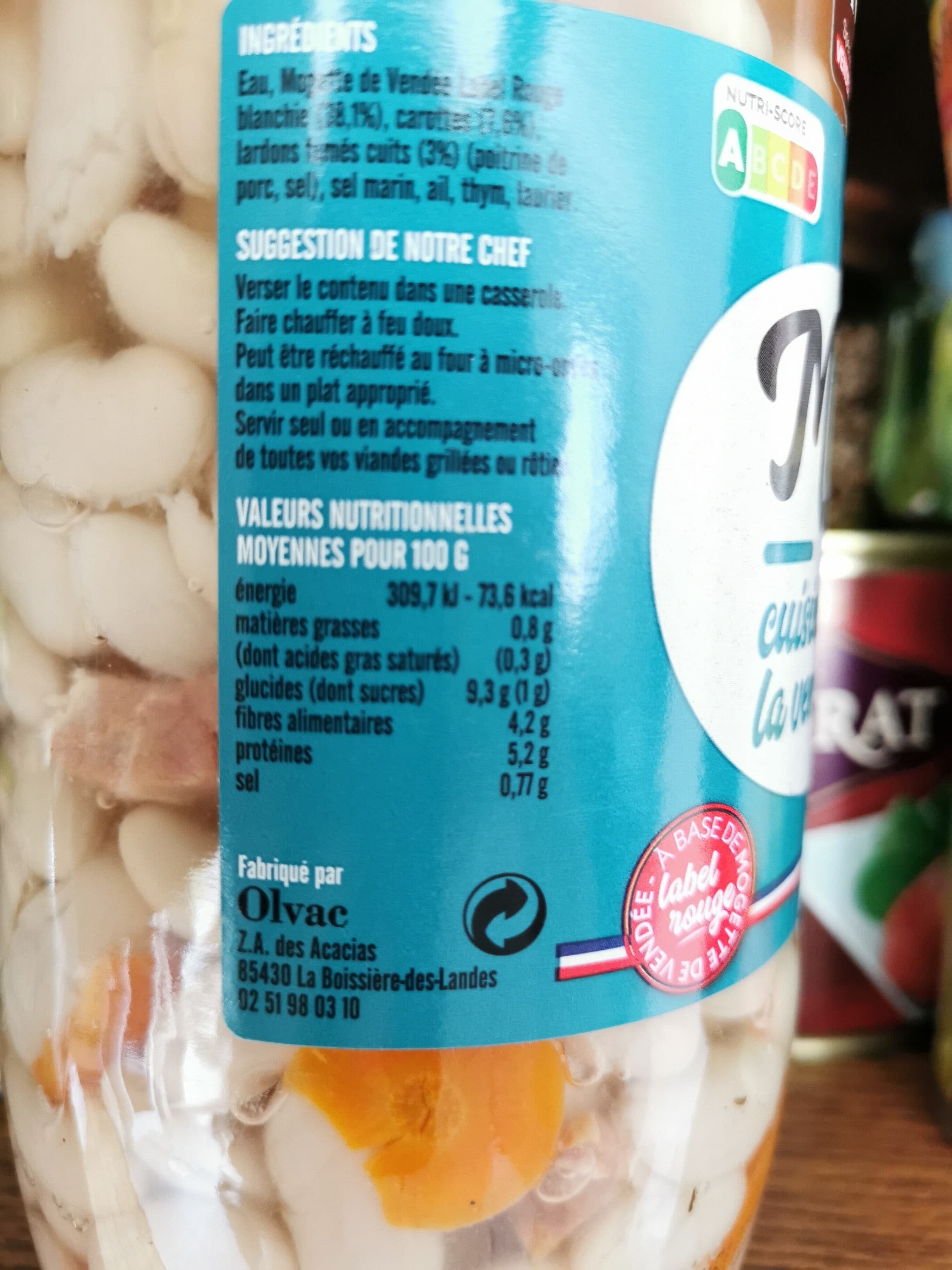 Olvac Mogette de Vendée cuisinée à la Vendéenne 820G packshot