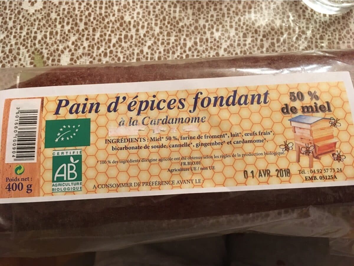 Open Food Facts Pain d' epices fondant a la cardamome packshot