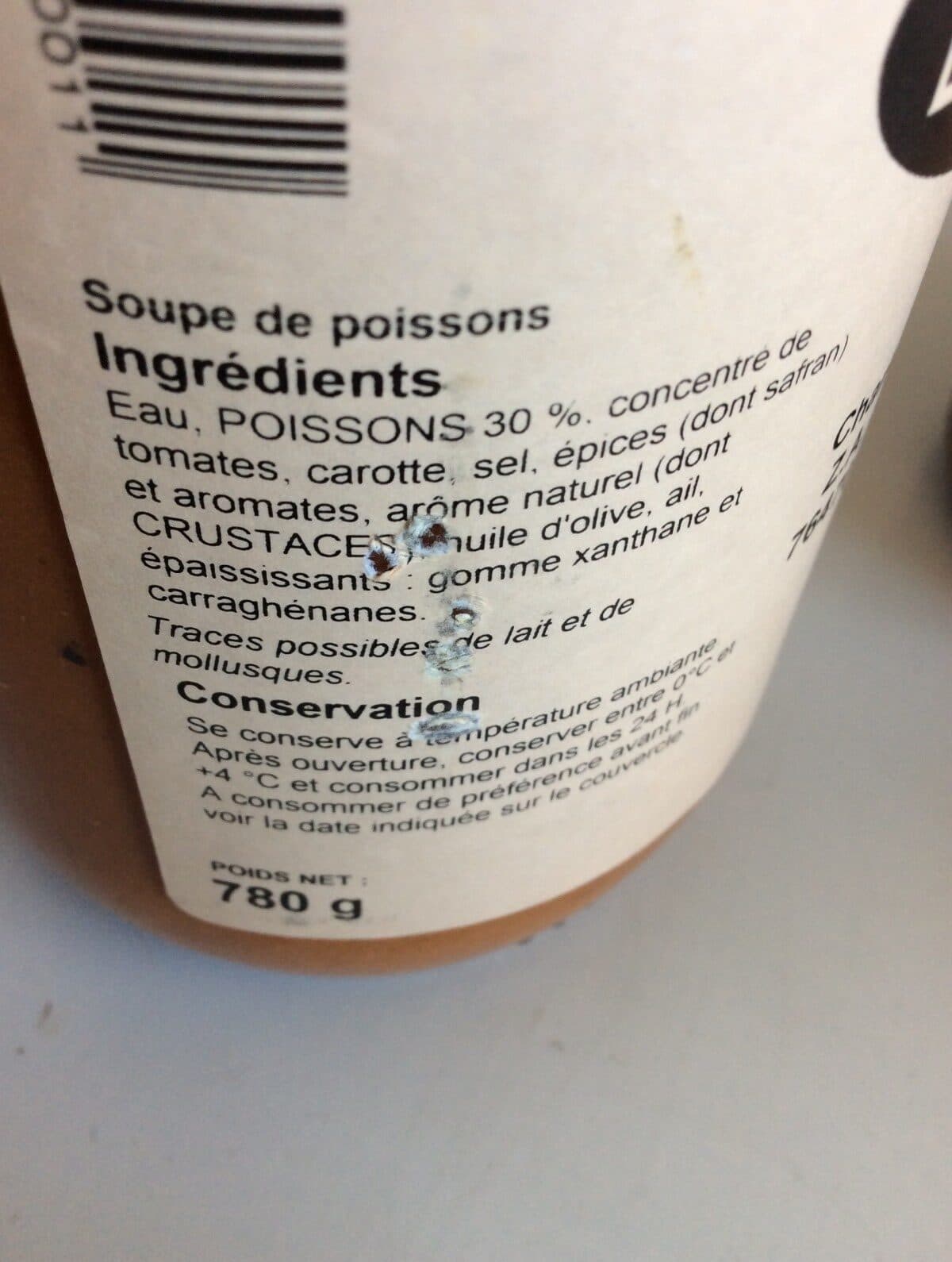 Open Food Facts Soupe de poissons packshot