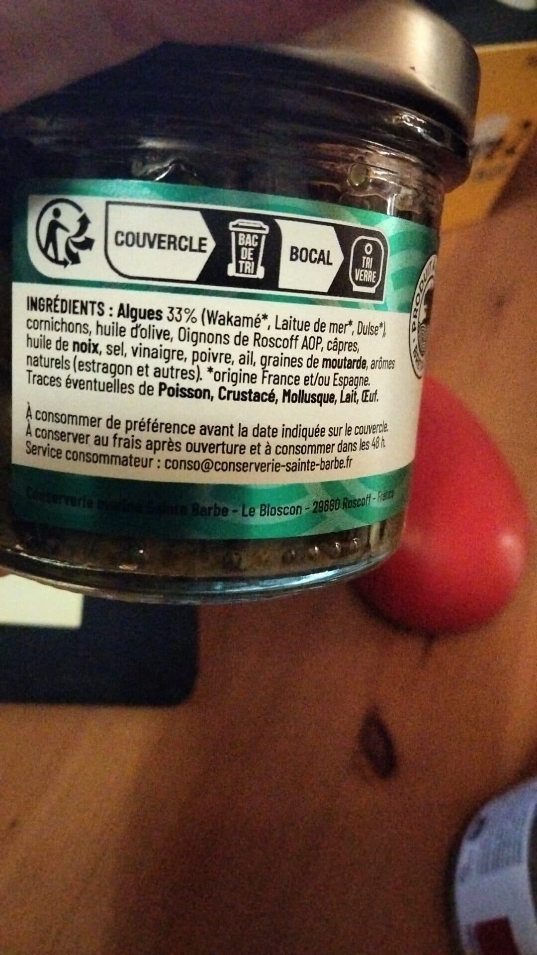 Sainte Barbe Tartare Aux Algues packshot