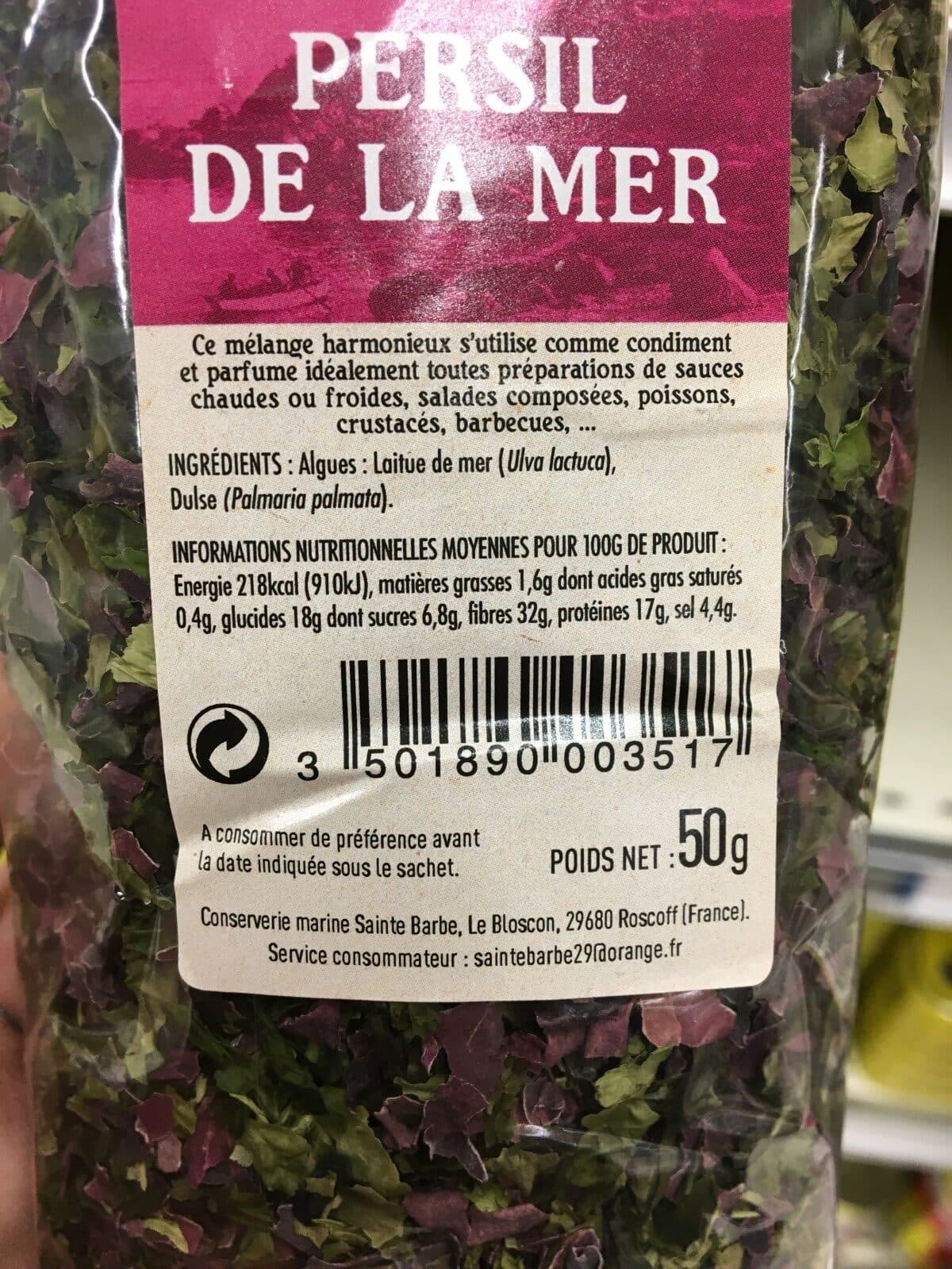 Sainte Barbe Persil de la mer packshot