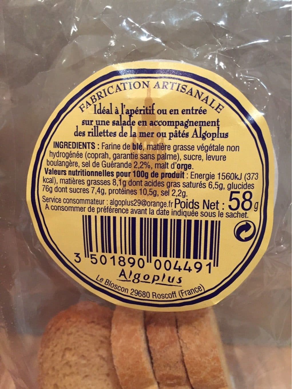 Algoplus Toast à La Fleur De Sel packshot
