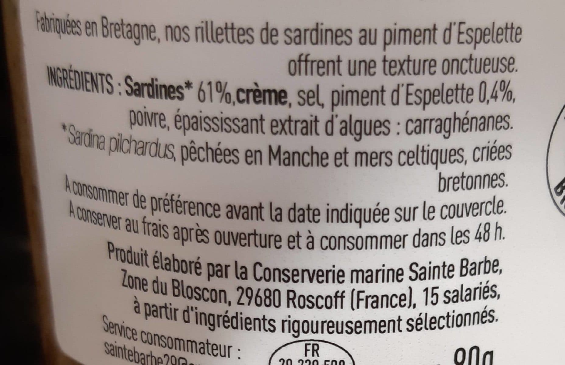 Sainte Barbe Rillettes de sardines packshot