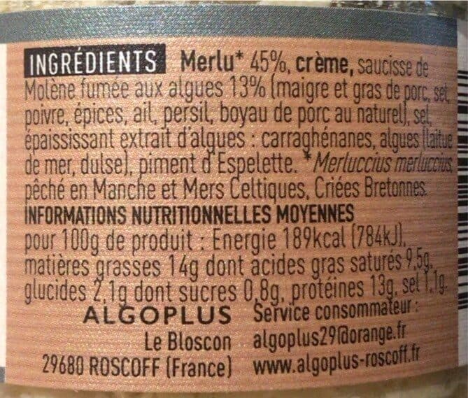 Algoplus Rillettes de Merlu packshot