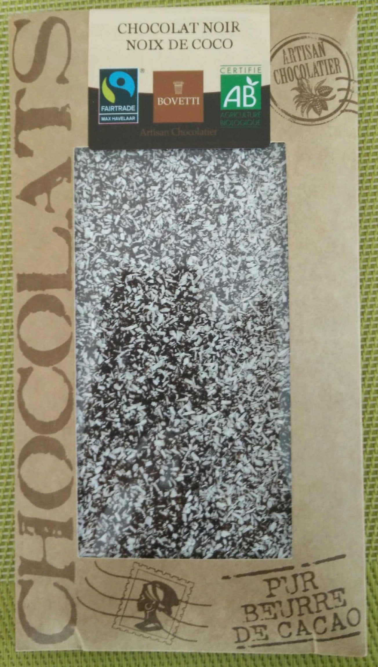 Bovetti Chocolat noir noix de coco packshot