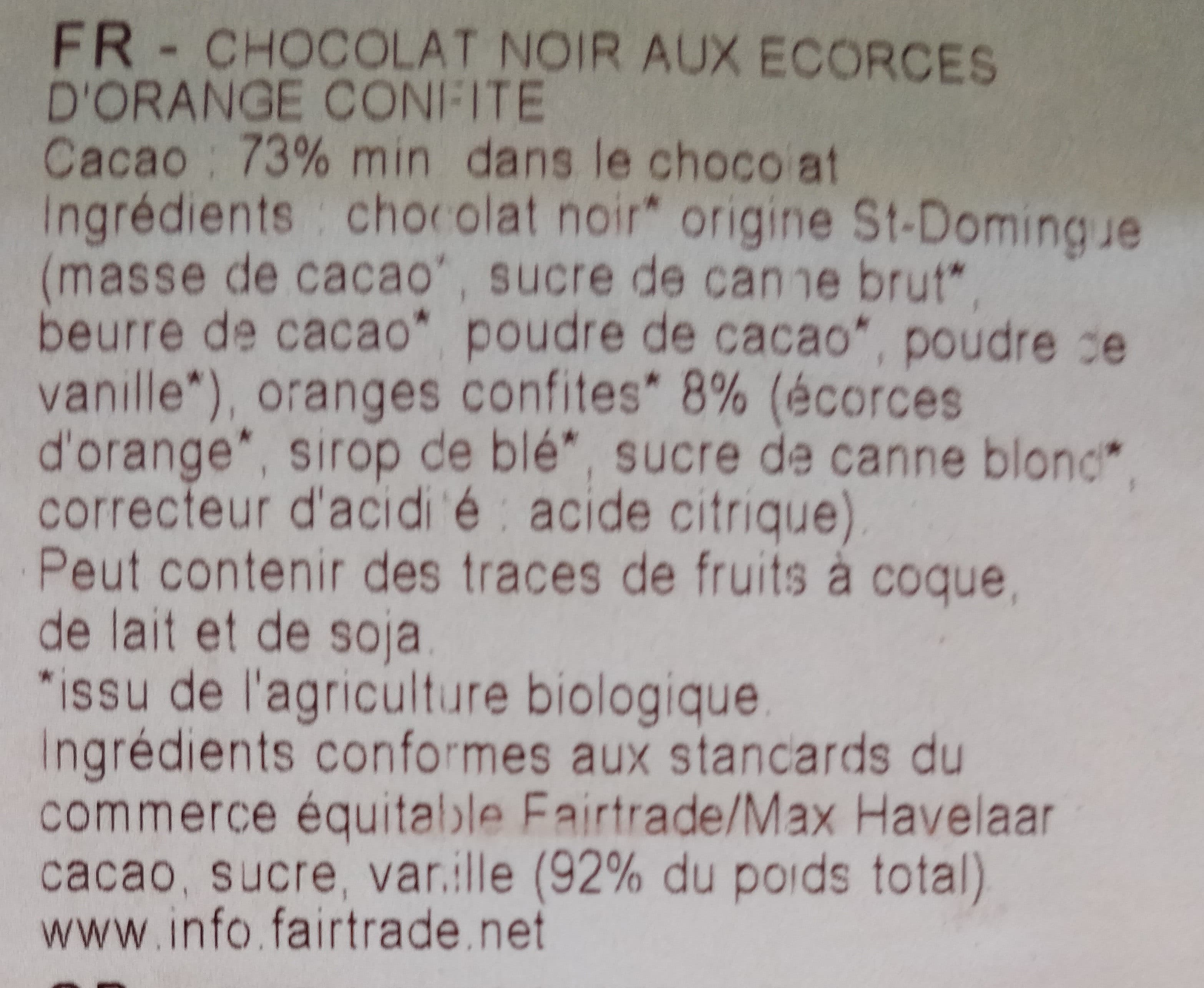 Bovetti Chocolat noir bio oranges confites packshot