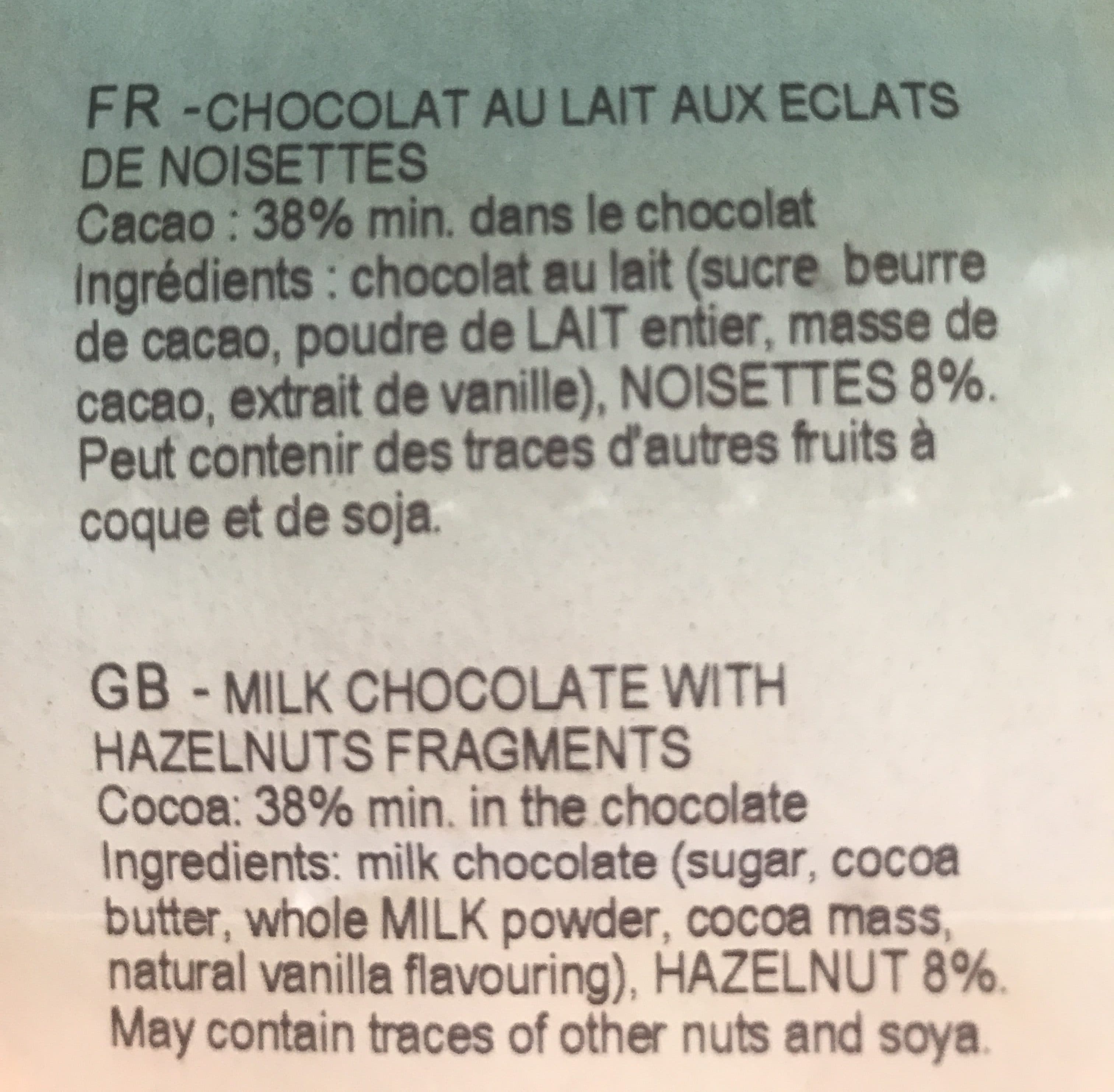 Bovetti Tablette Chocolat Au Lait Et Noisettes Pur Beurre De Cacao packshot