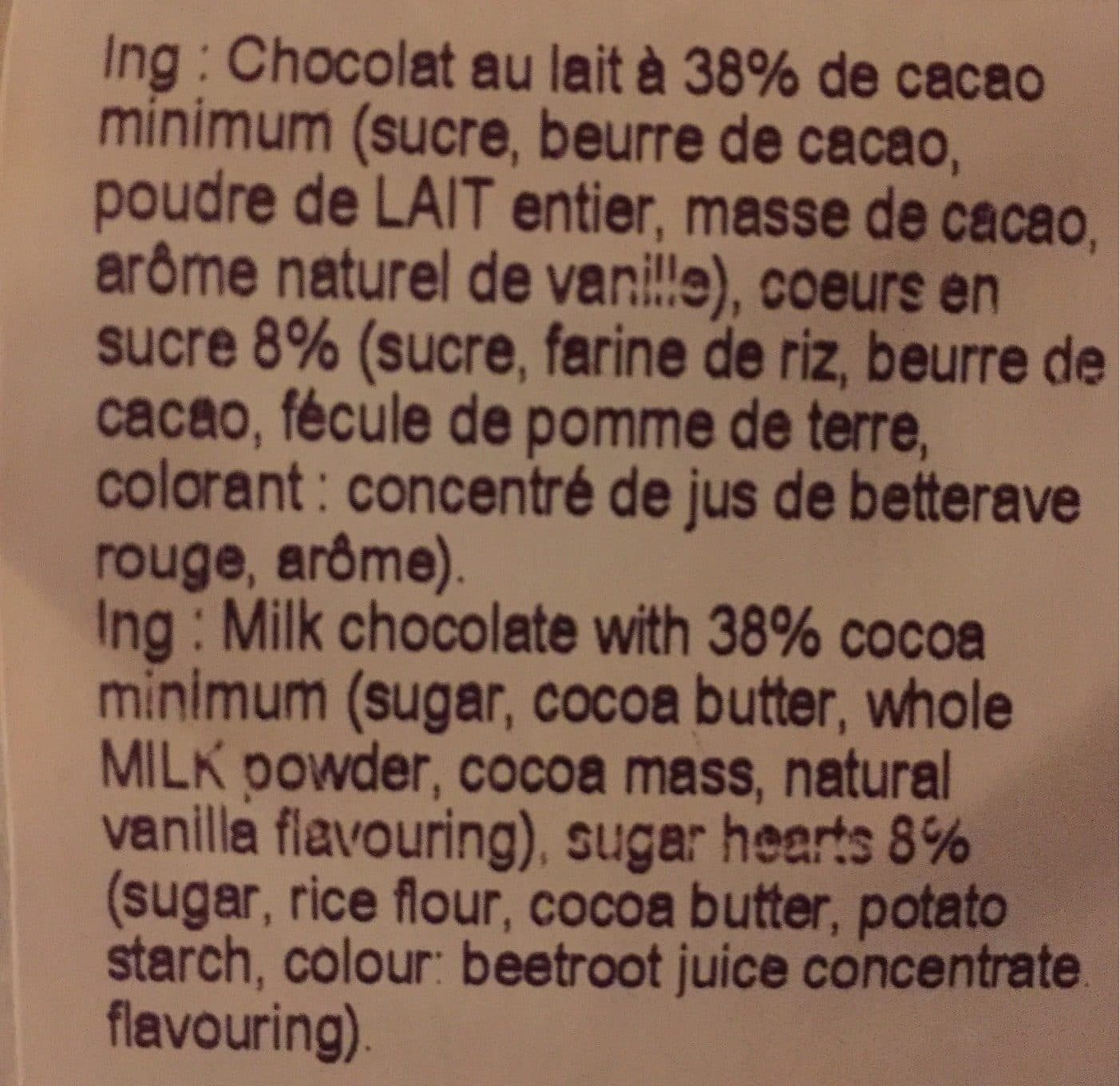 Bovetti Chocolat au lait Coeurs packshot