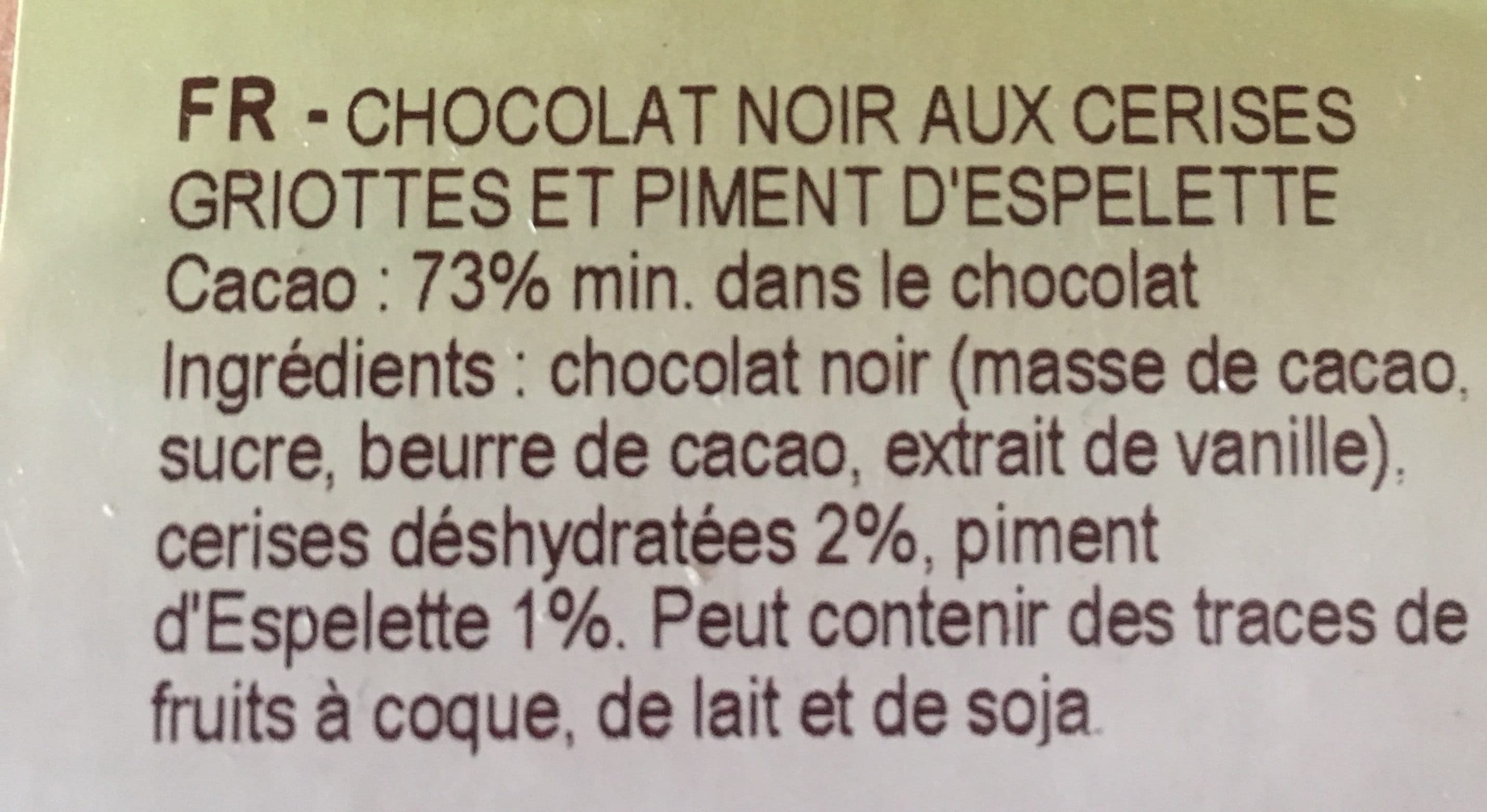 Bovetti Chocolat noir cerise et piment d'espelette packshot