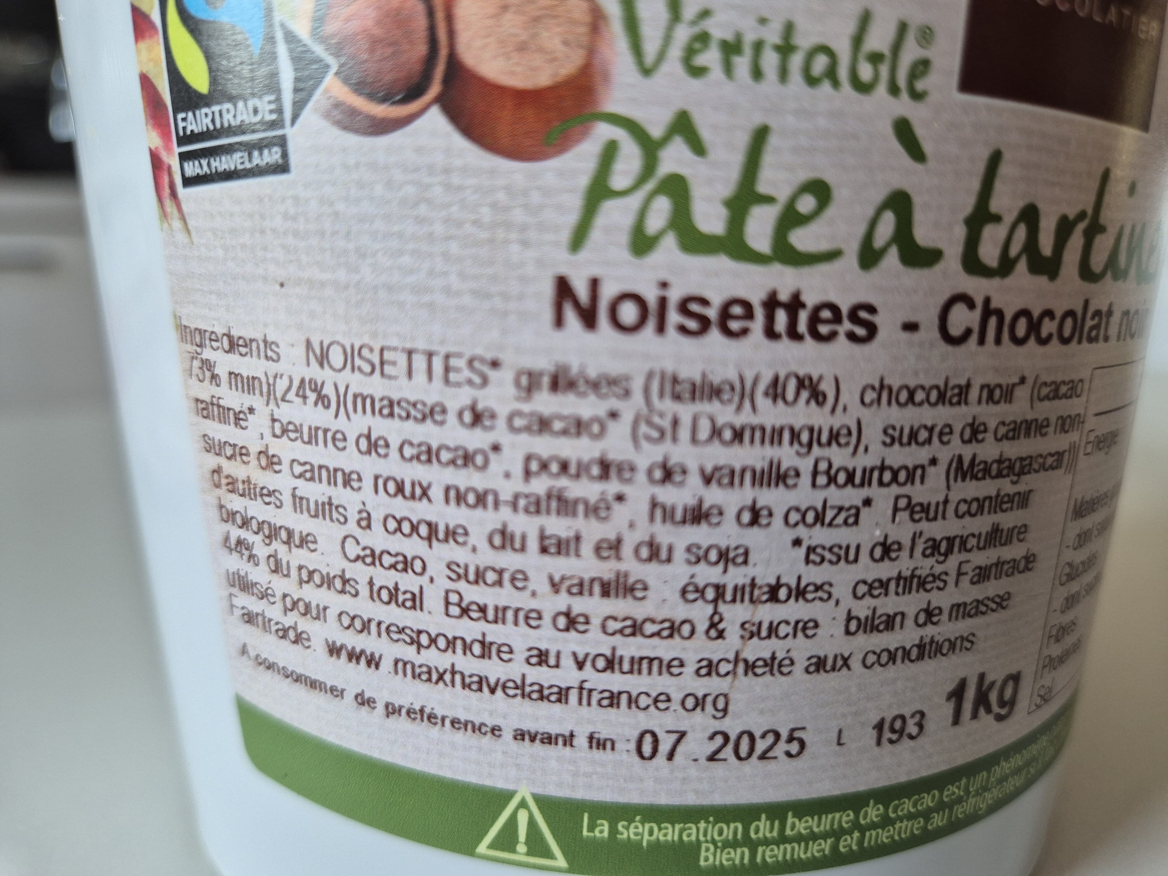 Bovetti Pâte à tartiner noisettes chocolat noir packshot