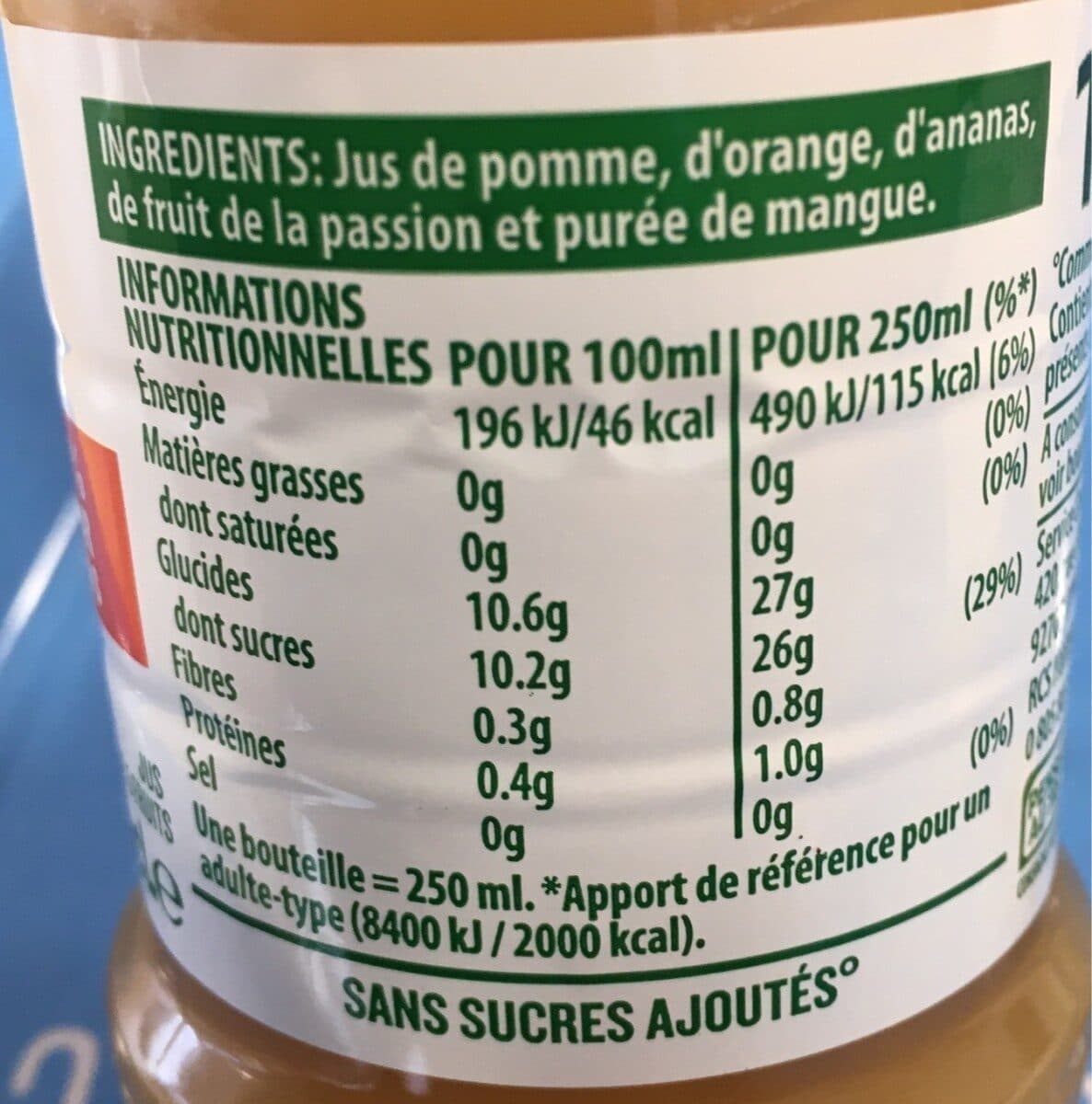 Tropicana Tropicana Pure premium multifruits 25 cl packshot