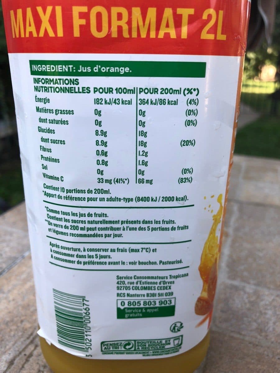 Tropicana Tropicana Pure premium orange sans pulpe maxi format 2 L packshot