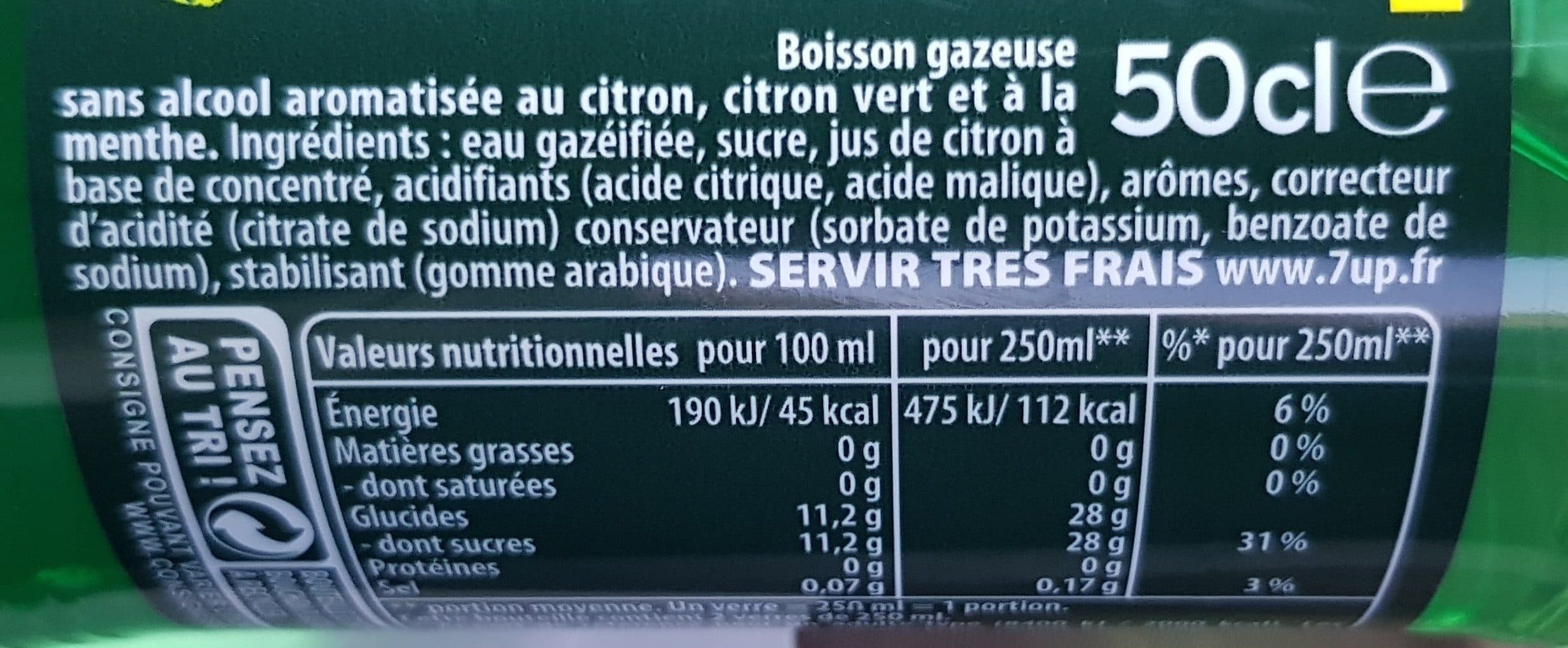 7UP 7UP saveur mojito citron vert & menthe 50 cl packshot