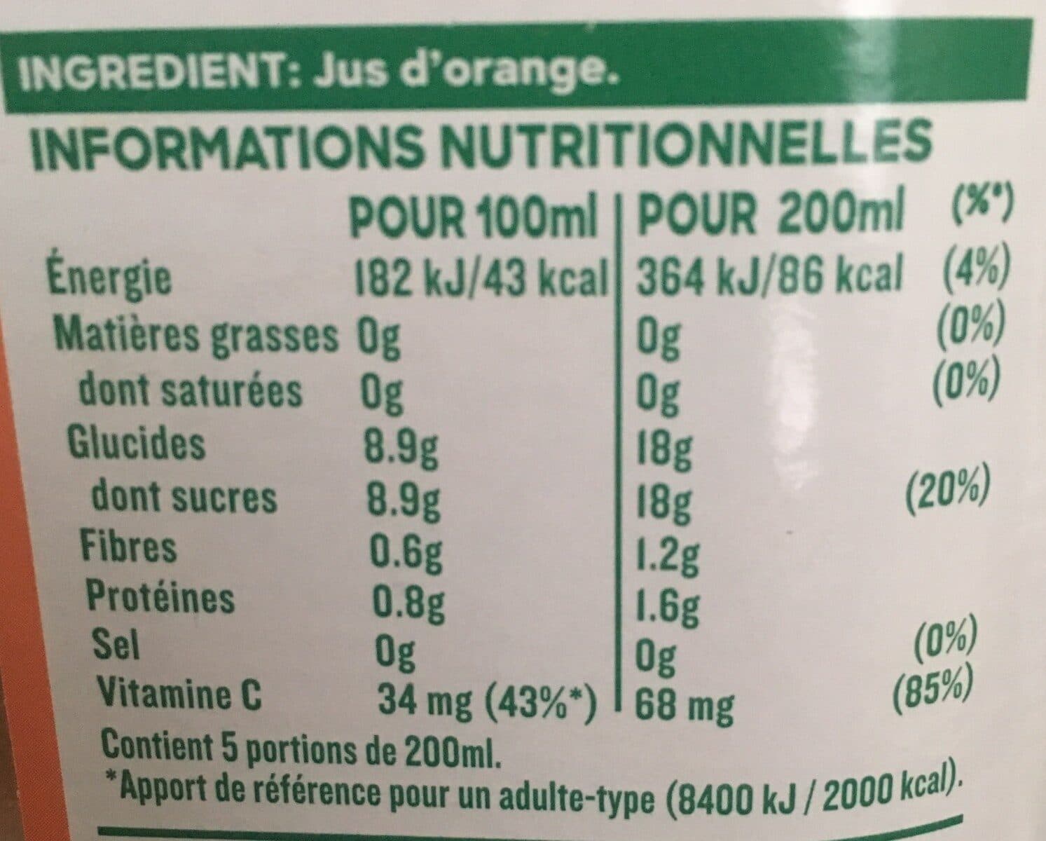 Tropicana Tropicana 100% oranges pressées sans pulpe 1 L packshot