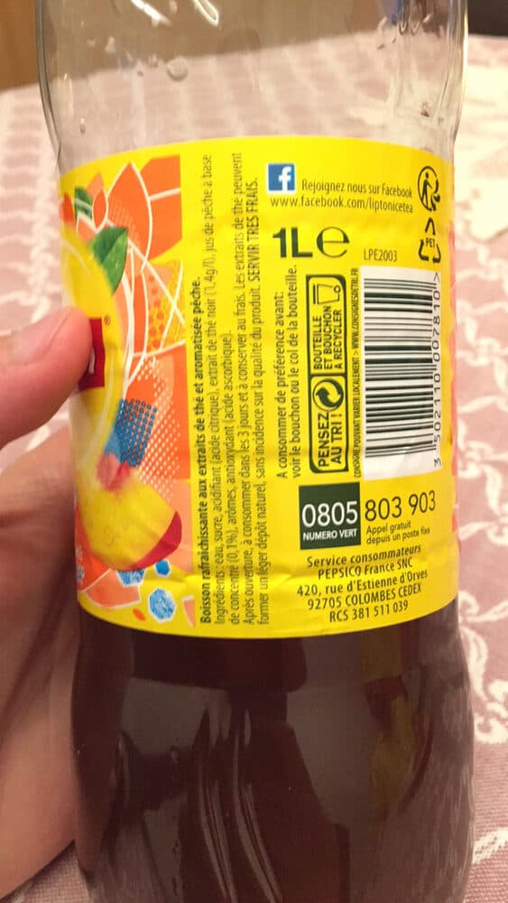 Lipton Ice tea saveur pêche packshot