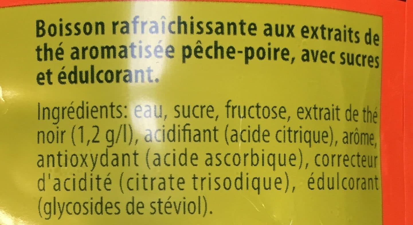 Lipton Lipton Ice Tea duo saveur pêche poire 1,5 L packshot