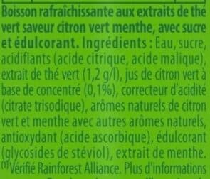 Lipton Lipton Thé vert glacé saveur citron vert menthe 33 cl packshot