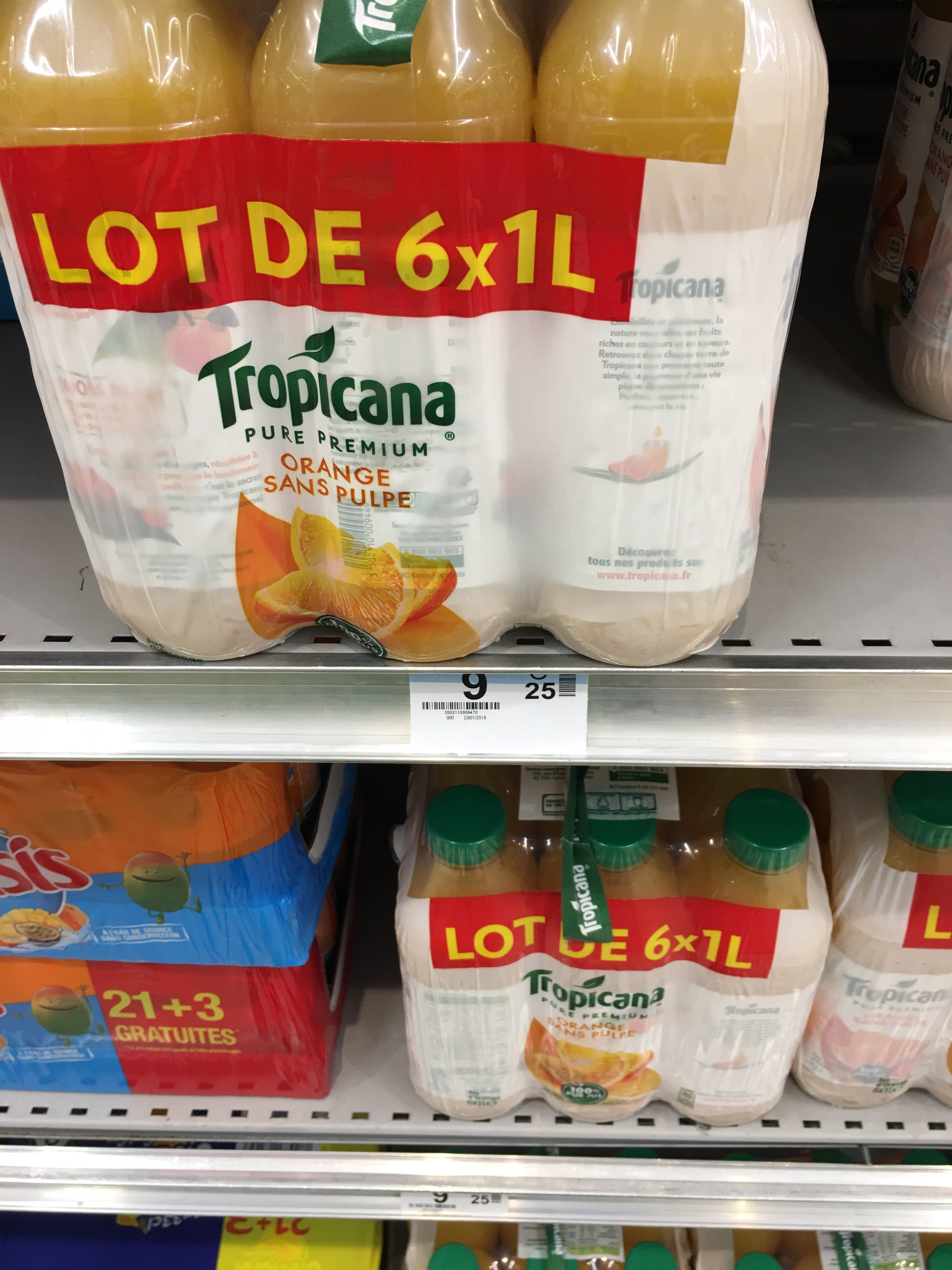 Tropicana Tropicana Orange sans pulpe lot de 6 x 1 L packshot