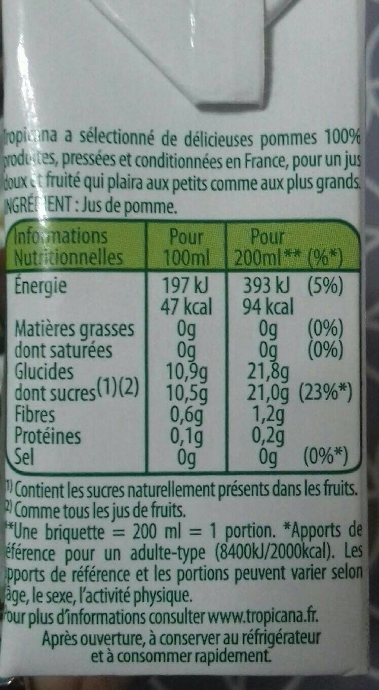 Tropicana Mon P'tit Jus de Pomme les 6 briques de 200 packshot