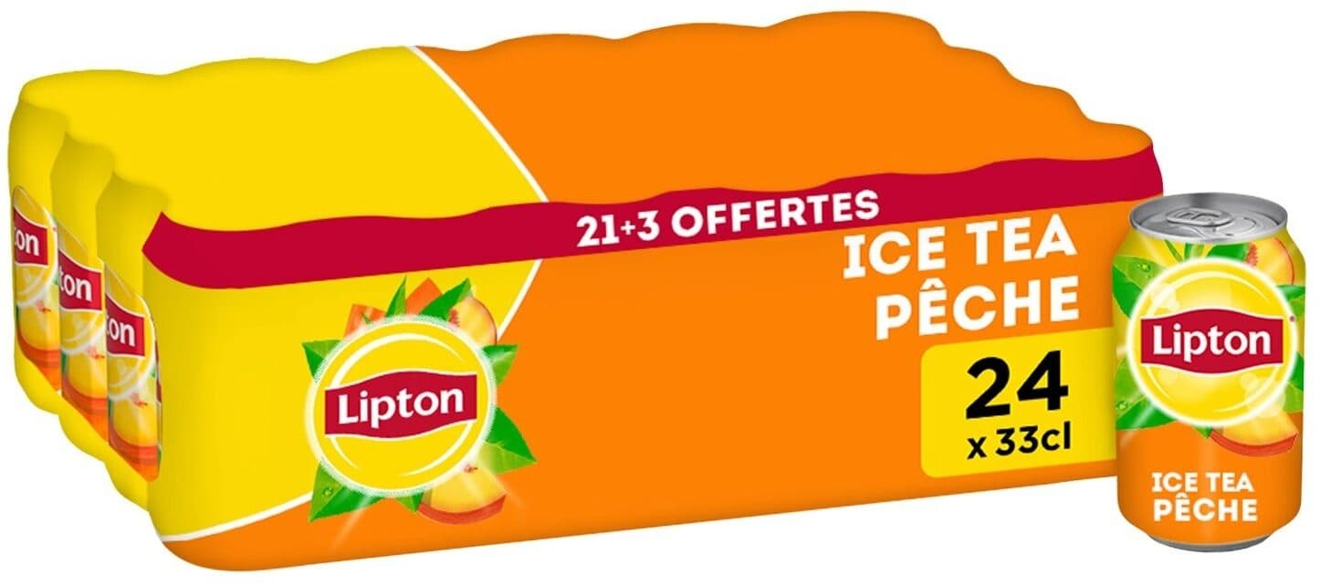 Lipton Lipton Ice Tea saveur pêche 21 x 33 cl + 3 offertes packshot