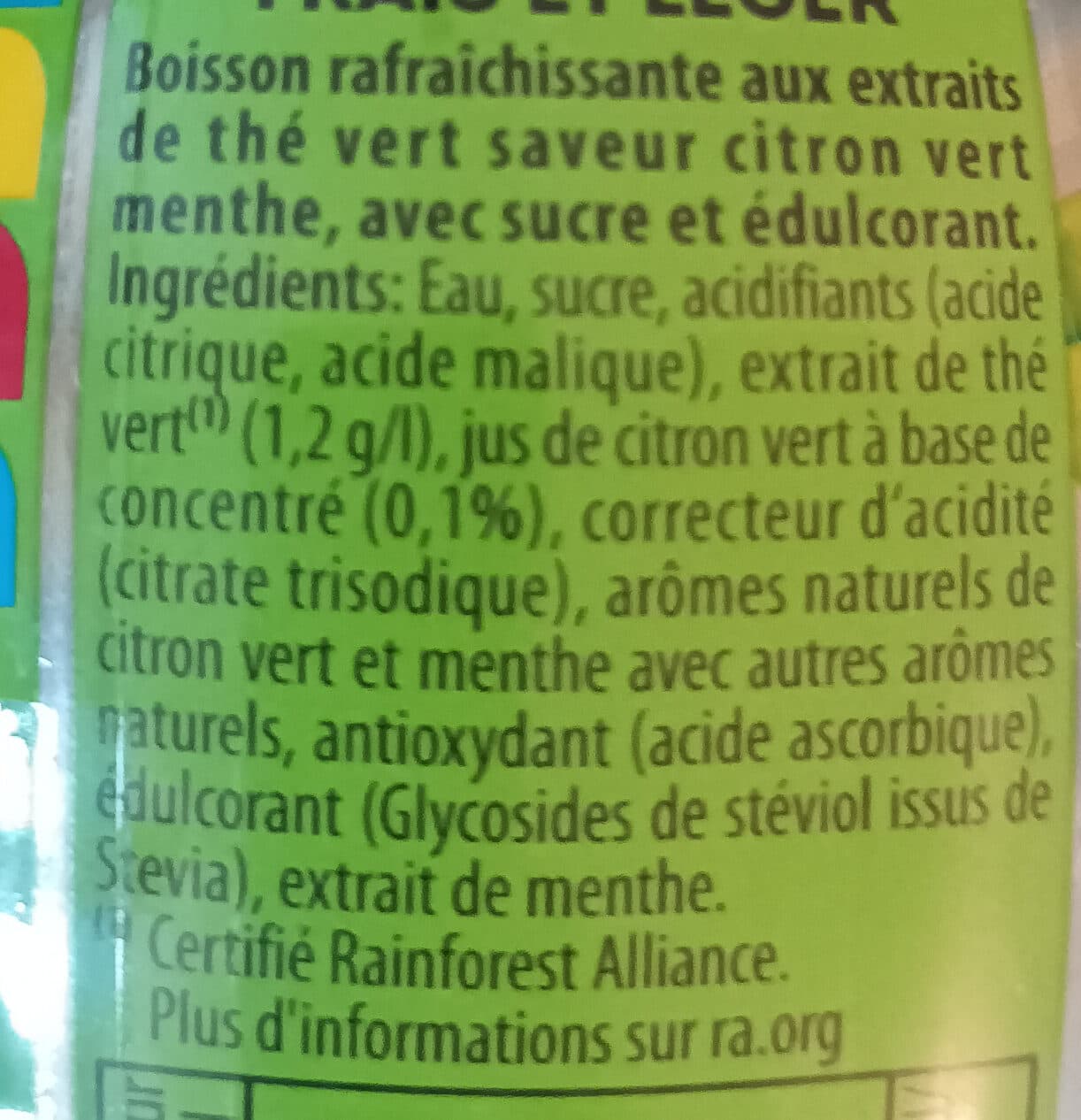Lipton Lipton Thé vert glacé saveur citron vert menthe packshot