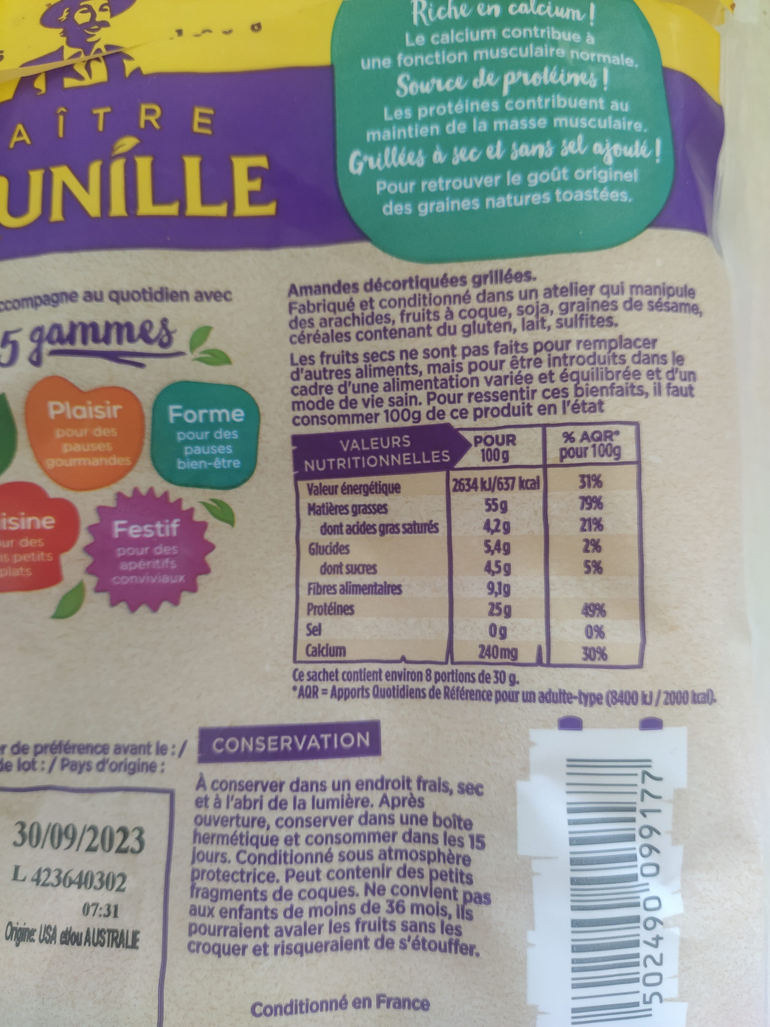 maître prunille Amandes grillées sans sel packshot
