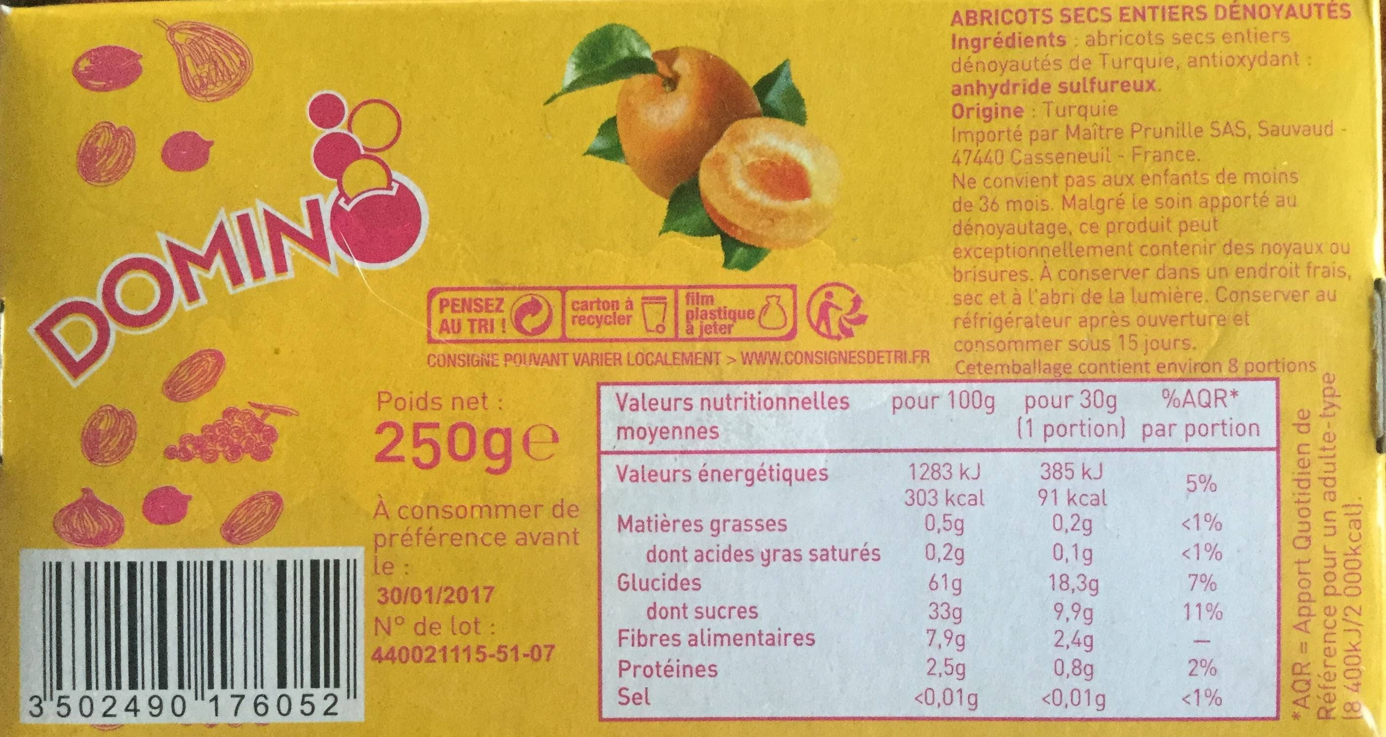 Domino Abricots secs packshot