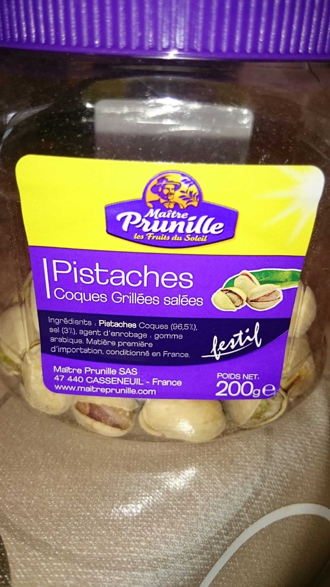 Maitre Prunille Pistaches coques grillées salées packshot