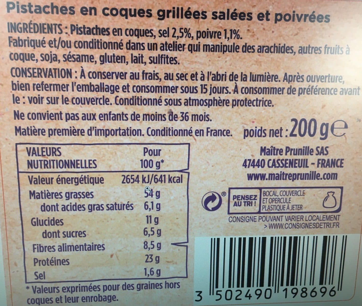 Maître Prunille Pistaches coques poivre & sel packshot