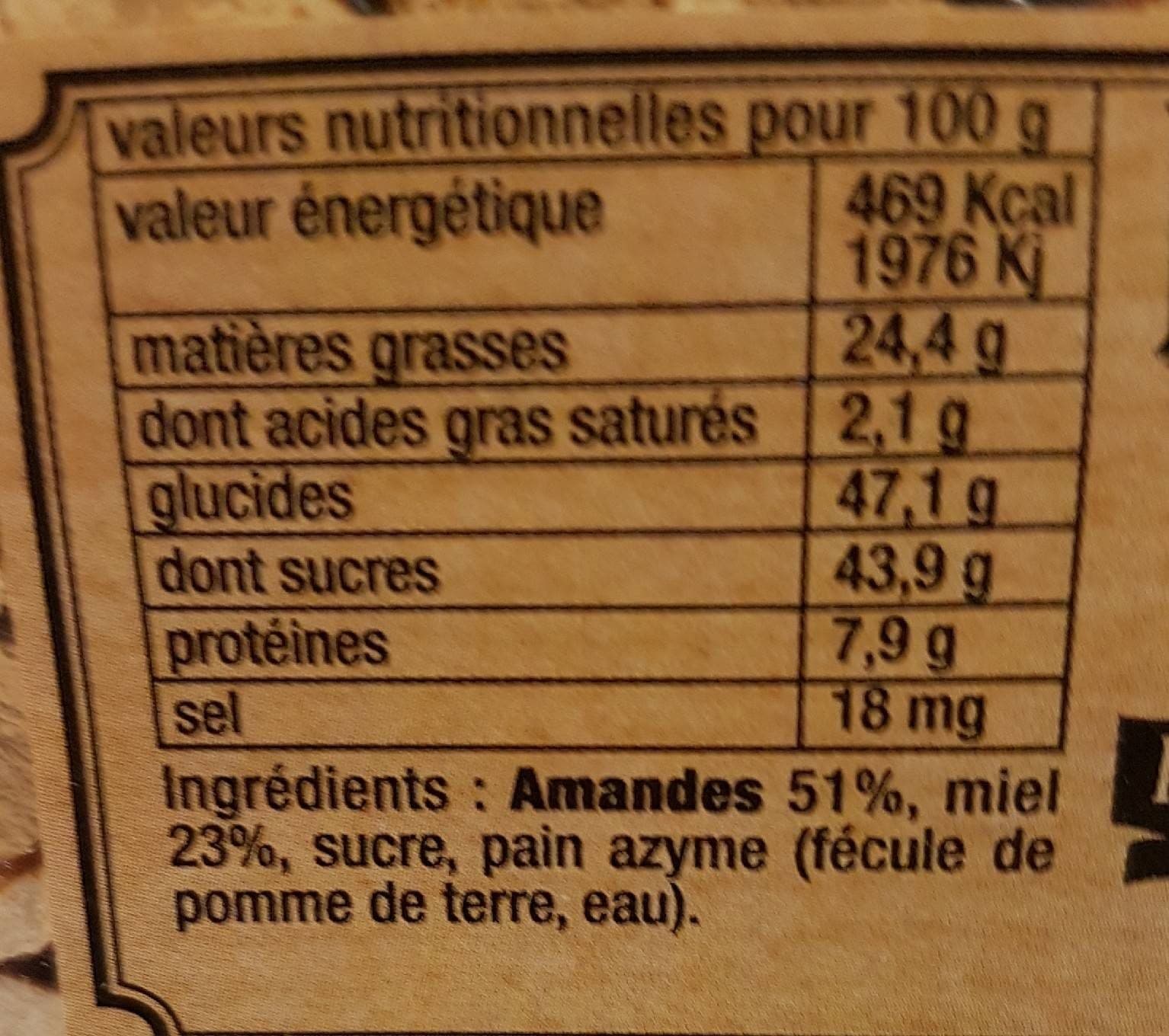 L ami provencal Nougat noir aux amandes et au miel packshot