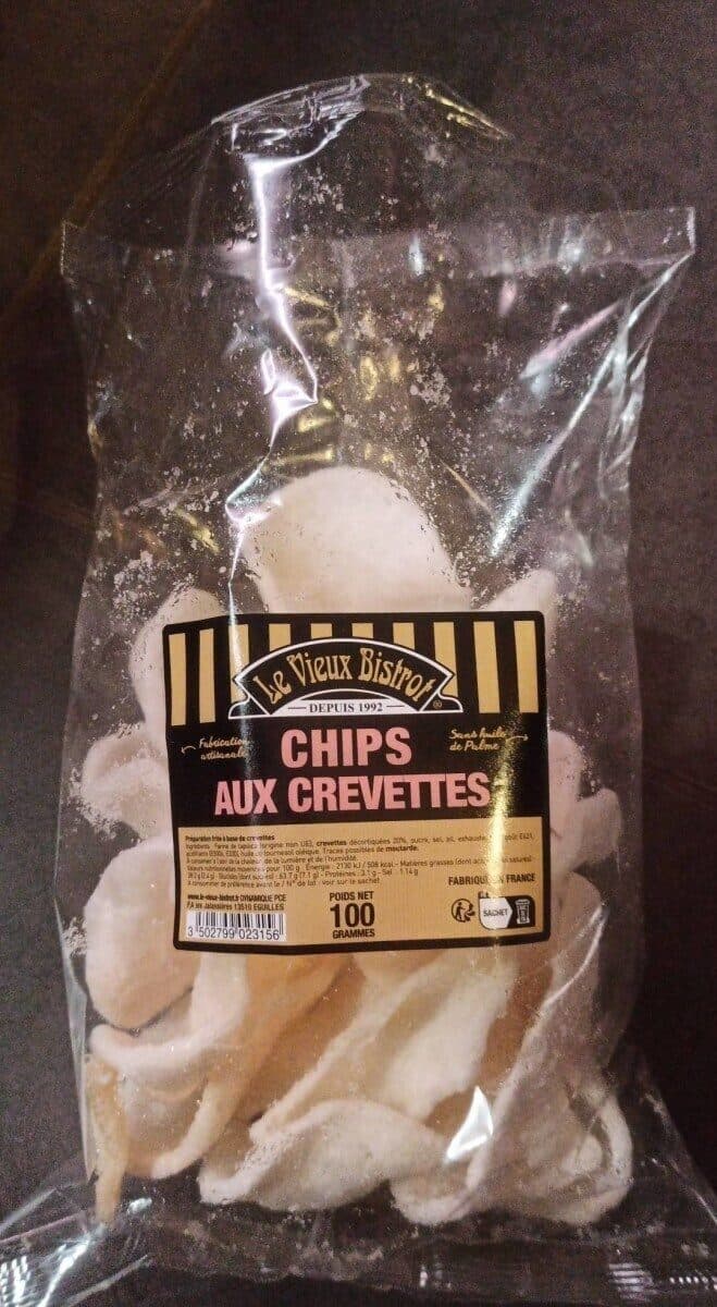 Le Vieux Bistrot Chips artisanales aux crevettes légères et croustillantes packshot