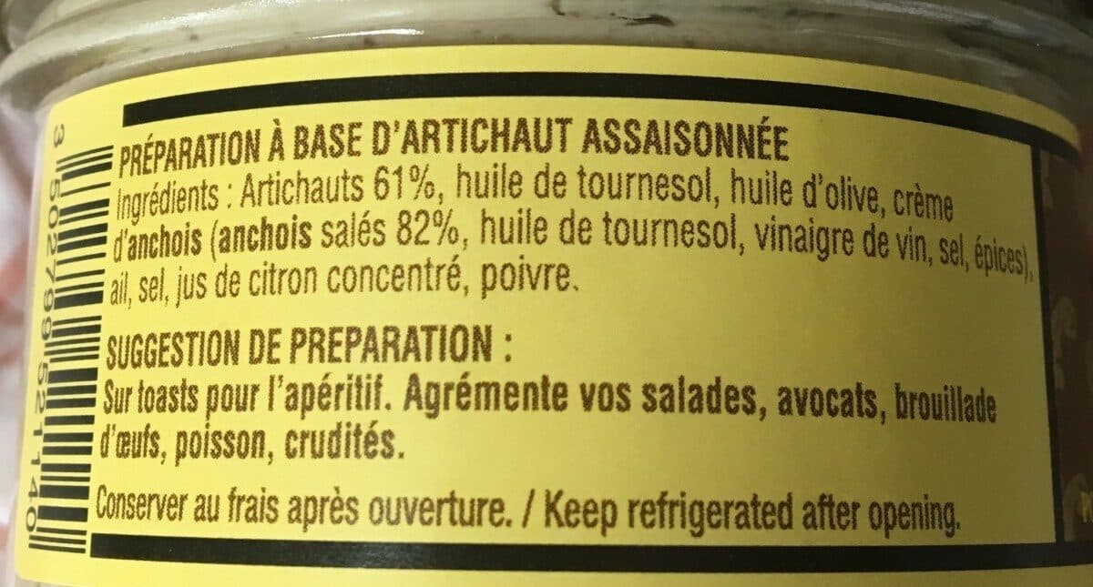 Open Food Facts Delice d'artichauts packshot